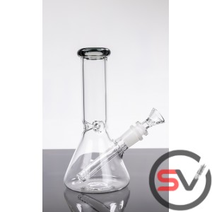 COLOR RIM GLASS BEAKER WATER PIPE 8inch